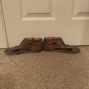 Bed Stu Gray Tan Leather Sandals Size 7